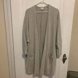 Plus Size Ribbed Sweater Coat